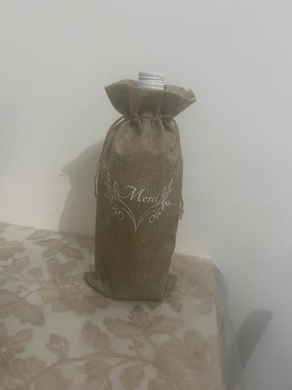 Sac de jute pour bouteilles vin champagne