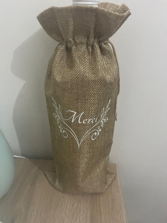 Sac de jute pour bouteilles vin champagne